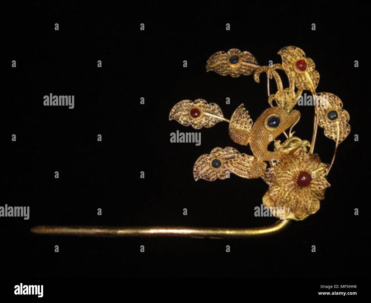 895 Dynastie Ming Silver-gilt goupille 2 Banque D'Images