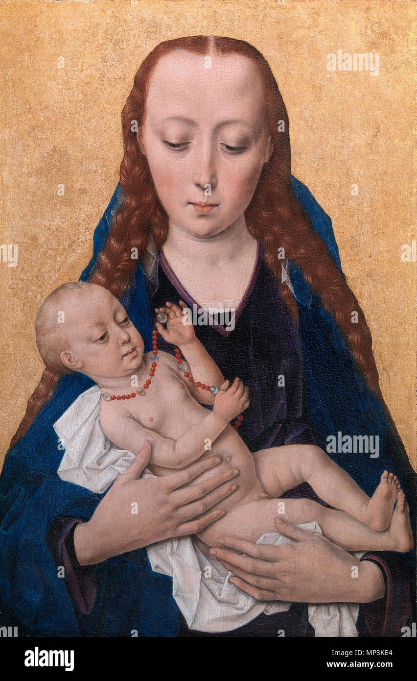 * La Vierge et l'enfant huile sur panneau 42,5 x 27,5 cm * *deuxième moitié 15ème siècle vierge à l'enfant, par disciple de Dieric Bouts 1240 Vierge à l'enfant, par disciple de Dieric Bouts Banque D'Images