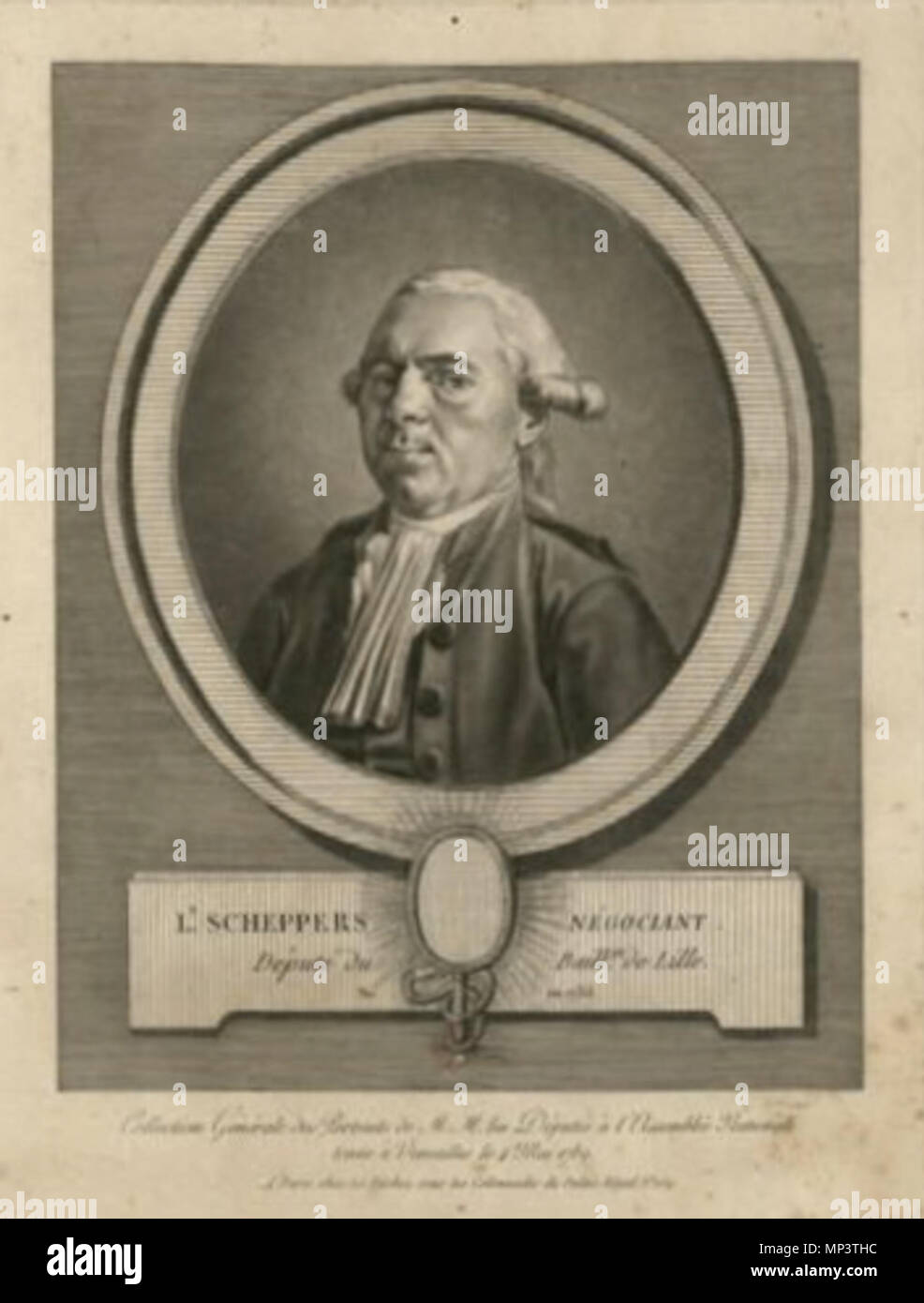 . Anglais : Louis Joseph Leclercq Scheppers, député du tiers aux Etats-Généraux par le bailliage de Lille en 1789 . 1789. 799 Le Vachez Collection - Louis Leclercq-Scheppers (1758-1795) Banque D'Images