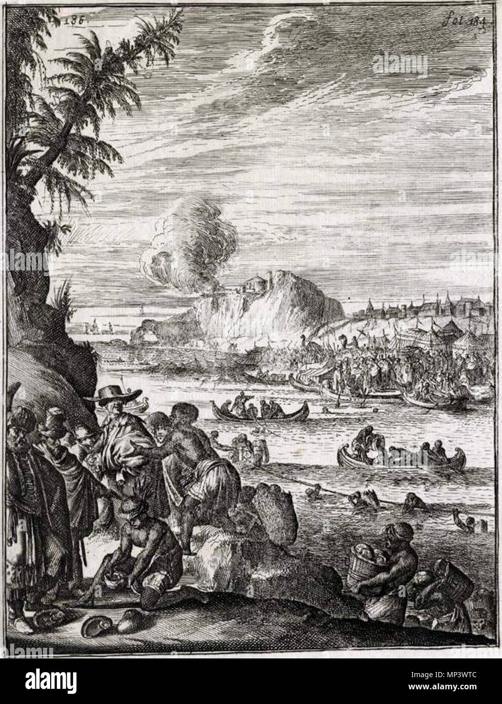 . English : 'Perle de la pêche, et comment il est fait, car l'anglais de la Dutch East India Company watch pearl fishing à Tuticorin et Palipatnam, de 'Wouter Schoutens' voyages dans les Indes orientales", 2e éd., Amsterdam, 1708 Source : ebay, août 2010 . 1708. Wouter Schouten 969 Pearlfishing Banque D'Images