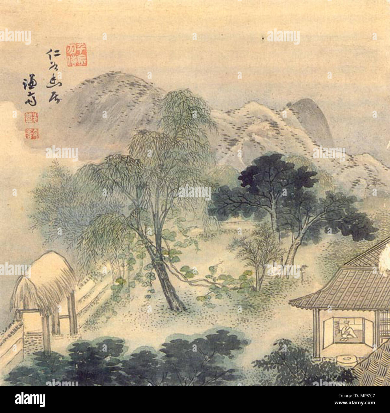 . 인곡유거도 仁谷幽居圖), 27,3 (27,5 cm) 종이에 담채*, 간송미술관 . vers 1742. Jeong Seon (1676-1759) Alternative names nom de plume : Gyeonmjae 겸재 謙齋 - (ou) Nangok - 난곡 蘭谷 (courtoisie) Weonbaek 원백 Nom : (元伯) Description peintre coréen Date de naissance/décès 1676 1759 Lieu de naissance Gwangju, Corée du contrôle d'autorité : Q489785 : VIAF 96589982 ISNI : 0000 0000 8284 1444 ULAN : 500123121 RCAC : n78087391 GND : 135687845 English WorldCat : Jeong Seon ou Gyeomjae (1676-1759), célèbre peintre durant la dynastie Joseon Dyansty Seon-Ingok yugeodo 717 Jeon. Banque D'Images . 인곡유거도 仁谷幽居圖), 27,3 (27,5 cm) 종이에 담채*, 간송미술관 . vers 1742. Jeong Seon (1676-1759) Alternative names nom de plume : Gyeonmjae 겸재 謙齋 - (ou) Nangok - 난곡 蘭谷 (courtoisie) Weonbaek 원백 Nom : (元伯) Description peintre coréen Date de naissance/décès 1676 1759 Lieu de naissance Gwangju, Corée du contrôle d'autorité : Q489785 : VIAF 96589982 ISNI : 0000 0000 8284 1444 ULAN : 500123121 RCAC : n78087391 GND : 135687845 English WorldCat : Jeong Seon ou Gyeomjae (1676-1759), célèbre peintre durant la dynastie Joseon Dyansty Seon-Ingok yugeodo 717 Jeon. Banque D'Images