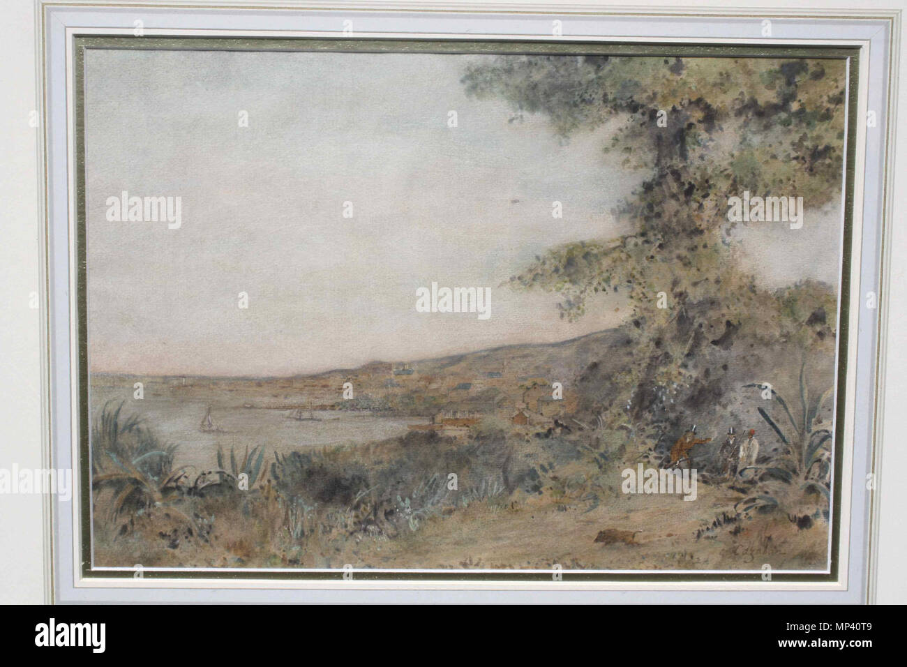 . Anglais : Vue sur Port d'Espagne Peinture de Cazabon . 21 novembre 2012, 22:08:18. 1234 Vue de port d'Espagne par Cazabon Banque D'Images