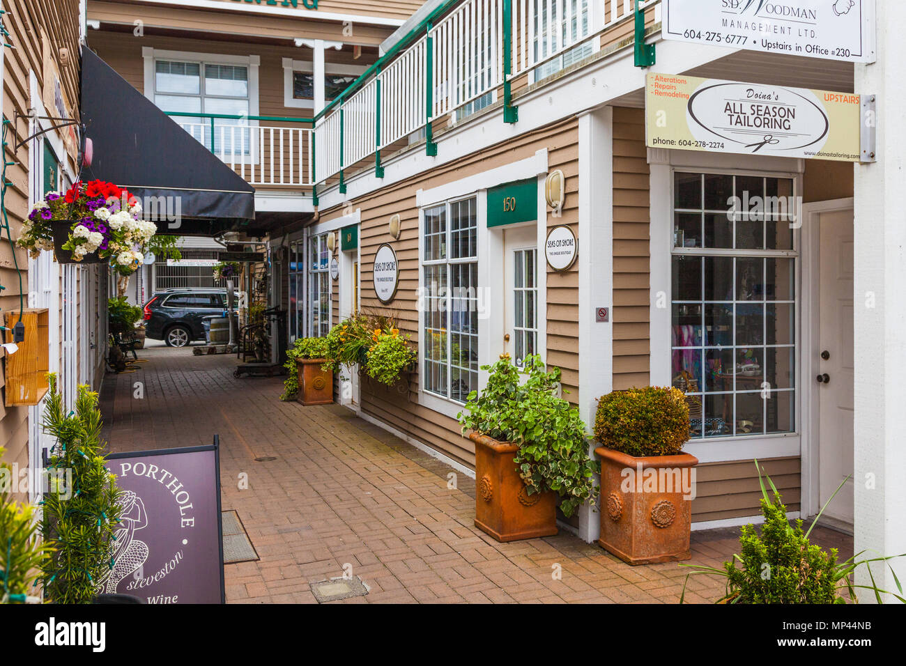 Une galerie marchande dans le village de Steveston, près de Vancouver, Canada Banque D'Images
