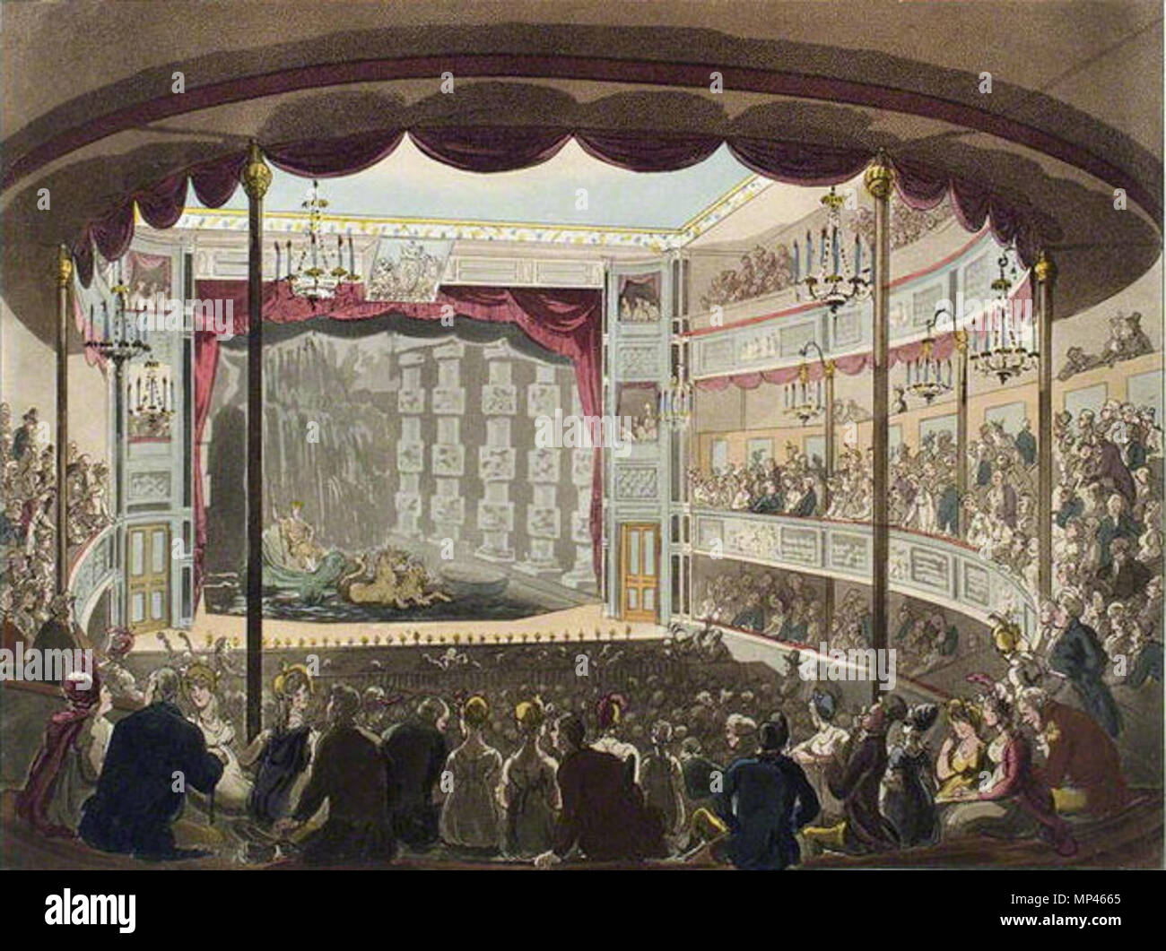 . Anglais : l'intérieur de Sadler's Wells Theatre à autour de 1809. Par Thomas Rowlandson, et Augustus Charles Pugin, aquatinted par J. Bluck. 1 juin 1809. Uploaded 2012-10-18 18:42:57. par Thomas ROWLANDSON (1756 - 1827) et Augustus Charles Pugin (1762 - 1832), J. Bluck (fl.1791 - 1819) 1083 Sadler's Wells en couleur intérieur Banque D'Images . Anglais : l'intérieur de Sadler's Wells Theatre à autour de 1809. Par Thomas Rowlandson, et Augustus Charles Pugin, aquatinted par J. Bluck. 1 juin 1809. Uploaded 2012-10-18 18:42:57. par Thomas ROWLANDSON (1756 - 1827) et Augustus Charles Pugin (1762 - 1832), J. Bluck (fl.1791 - 1819) 1083 Sadler's Wells en couleur intérieur Banque D'Images