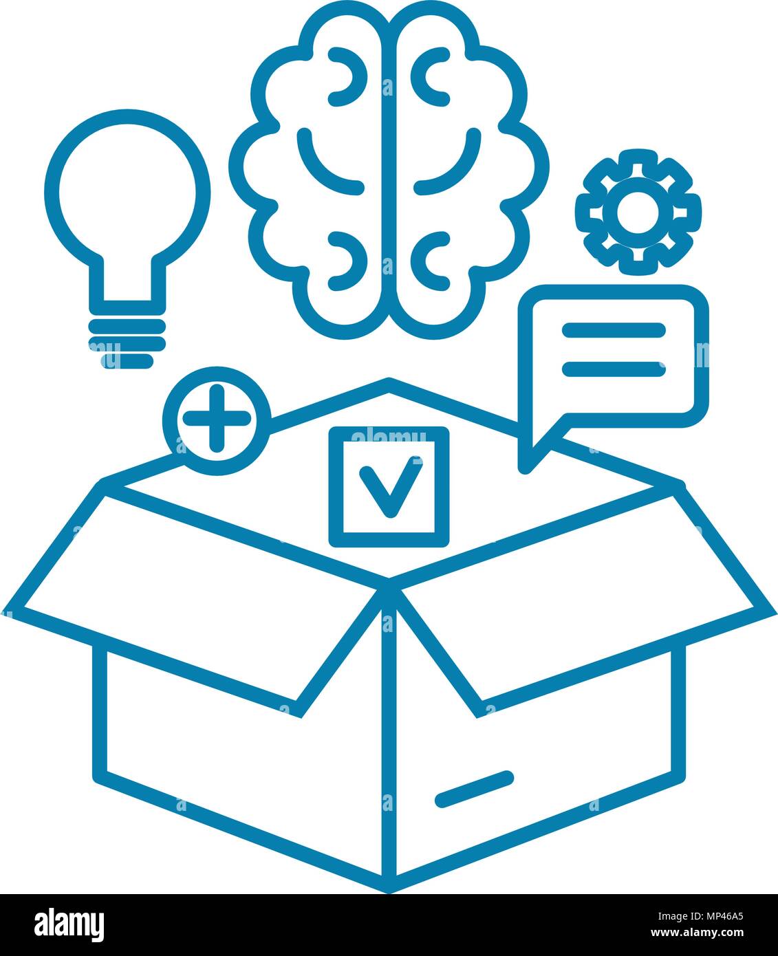 Ressources intellectuelles icône linéaire concept. Ligne de ressources intellectuelles, symbole signe vecteur, illustration. Illustration de Vecteur