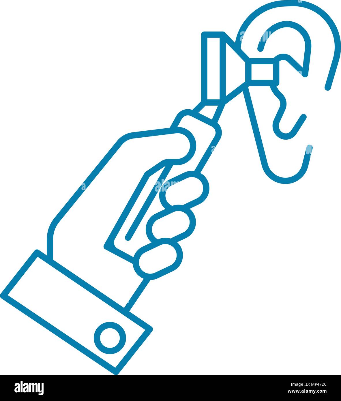 Examen Otolaryngological icône linéaire concept. Examen Otolaryngological vecteur ligne signe, symbole, l'illustration. Illustration de Vecteur