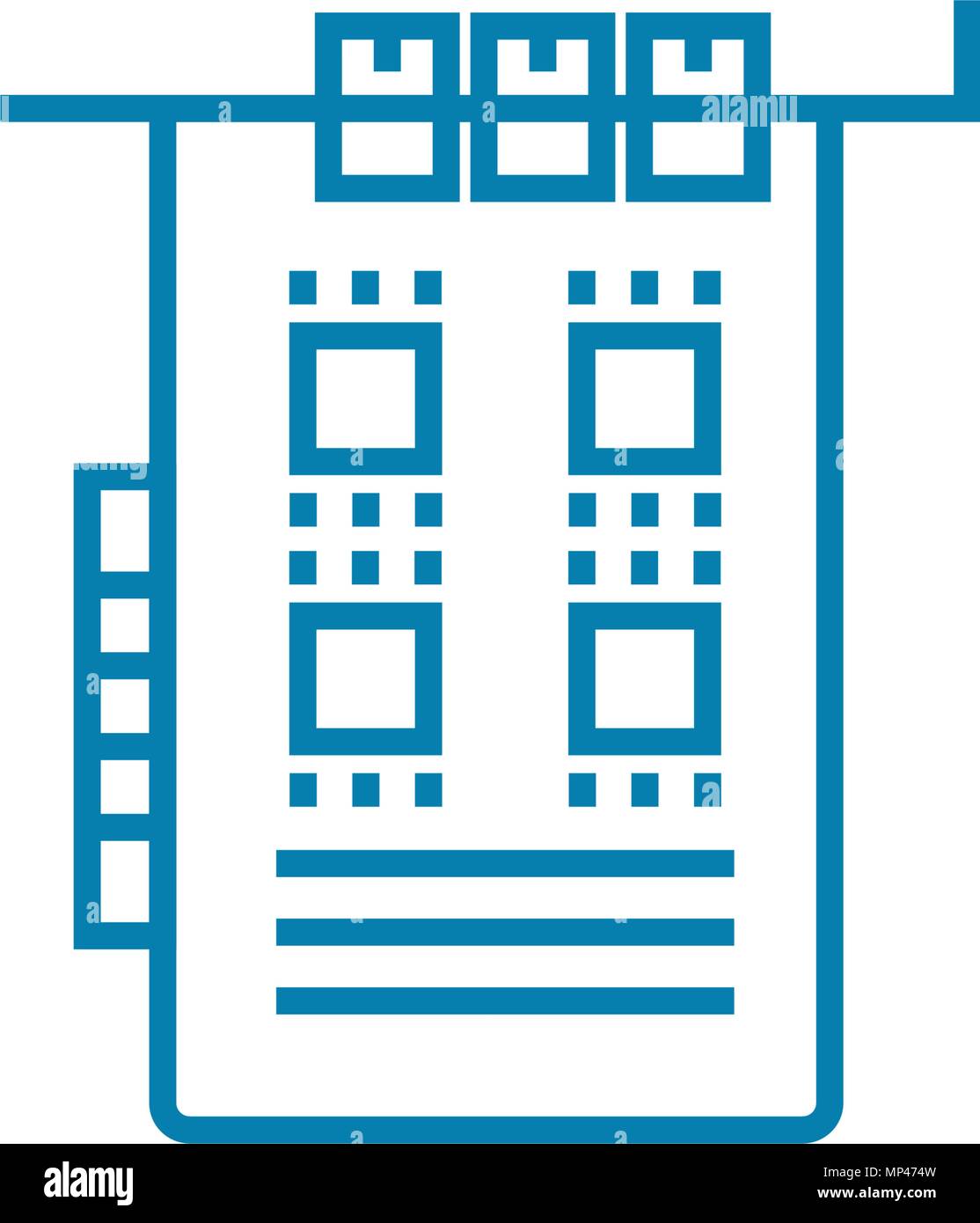 L'icône de carte pci concept linéaire. Carte Pci vecteur ligne signe, symbole, l'illustration. Illustration de Vecteur