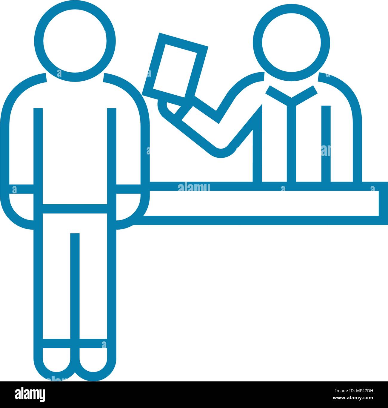 Présentation de l'icône document concept linéaire. Présentation du document affiche, symbole vecteur ligne, illustration. Illustration de Vecteur