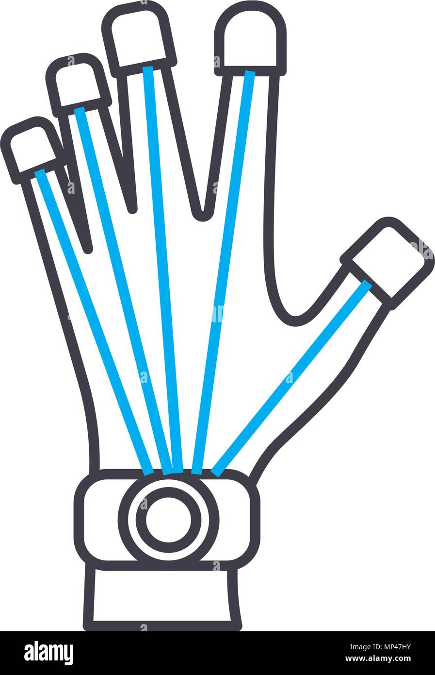 La technologie des prothèses icône linéaire concept. La technologie des prothèses vecteur ligne signe, symbole, l'illustration. Illustration de Vecteur