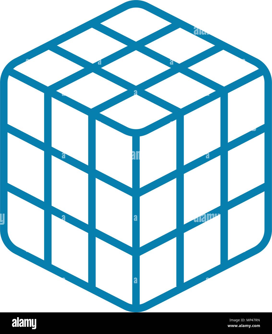 Rubik's cube concept icône linéaire. Rubik's cube vecteur ligne signe, symbole, l'illustration. Illustration de Vecteur