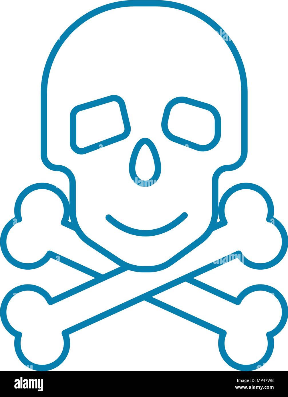 L'icône de balayage linéaire os concept. Les os de balayage vecteur ligne signe, symbole, l'illustration. Illustration de Vecteur