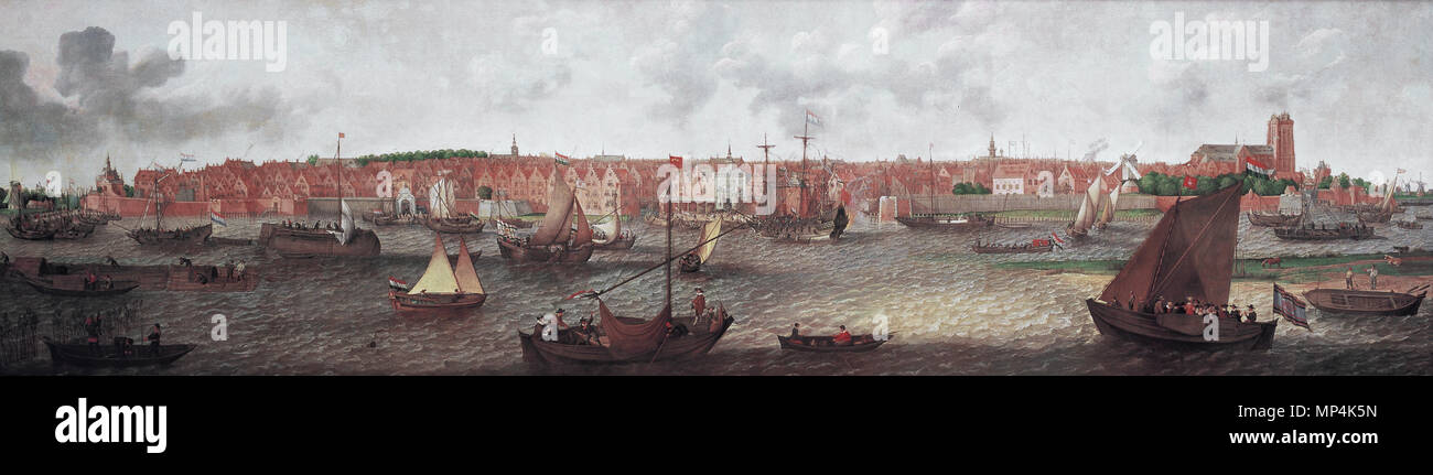 Vue sur Dordrecht, de l'embouchure de la Noord *huile sur toile *181 x 669,2 cm *signé b.c. : A.Willarts fe 1629 . Anglais : vue sur Dordrecht, de l'embouchure de la Noord huile sur toile 181 x 669,2 cm signé b.c. : A.Willarts fe 1629 . 1629. Adam Willaerts (1577-1664) Noms alternatifs Adam Willarts Willars ; Adam ; Adam Villars ; Adam Weelars ; Adam Willers Description peintre et dessinateur Date de naissance/décès 21 juillet 1577 (baptisé) 4 avril 1664 Lieu de naissance/décès Londres période travail Utrecht de 1602 jusqu'à 1664 lieu de travail Amsterdam (1589), Utrecht (1597-1664) Auteur Banque D'Images