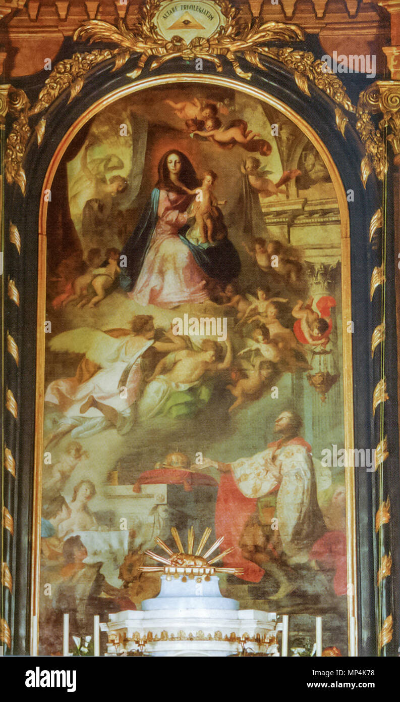 St Stephen offre la couronne de Hongrie à Vierge Marie . peinture de l'autel . 1775. 1137 St Stephen propose la Hongrie de Vierge Marie Banque D'Images