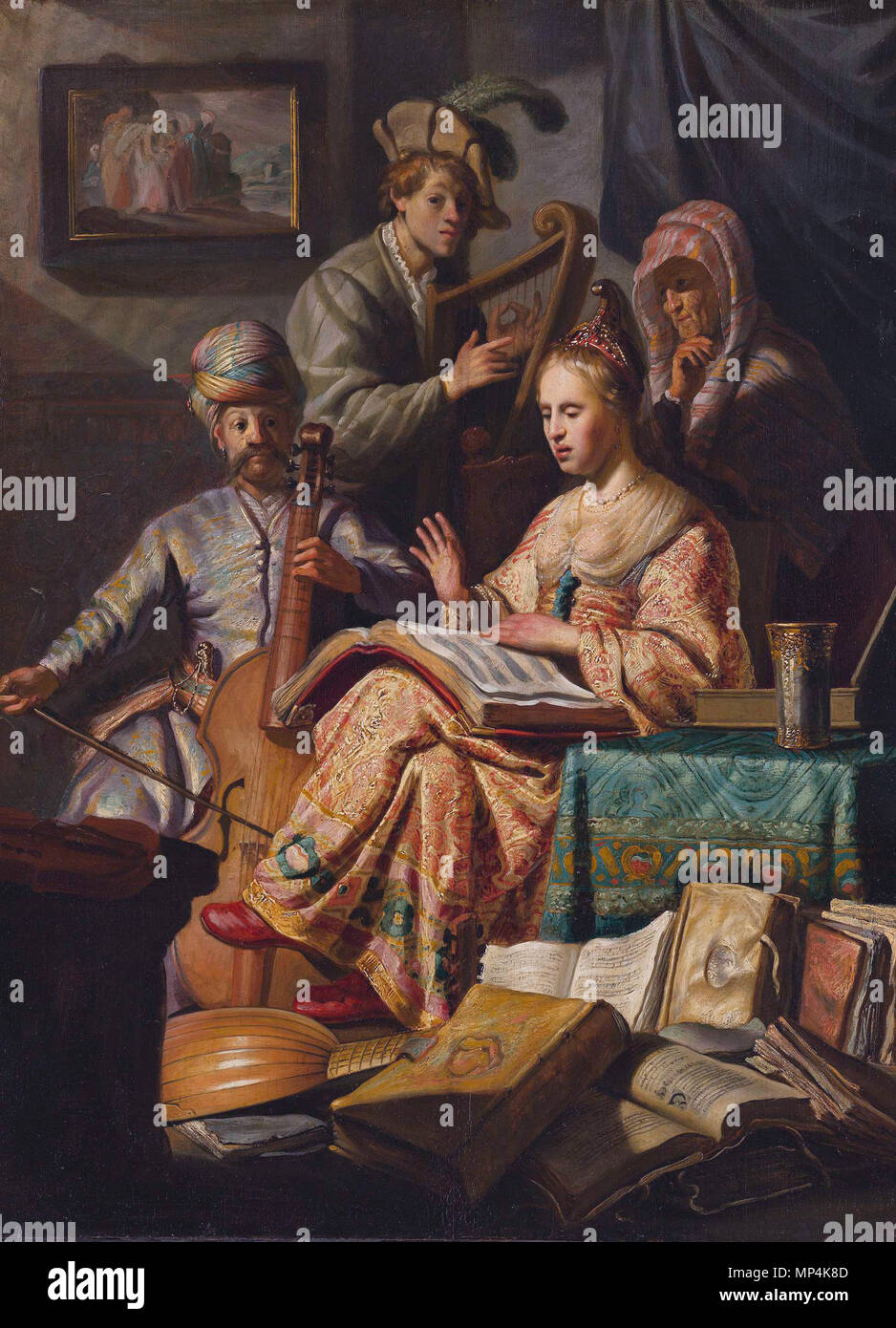 La Music Party *huile sur panneau 63,5 x 48 cm * *signé b.l. : RH 1626 Le Parti de la musique 1050 concert Rembrandt Banque D'Images