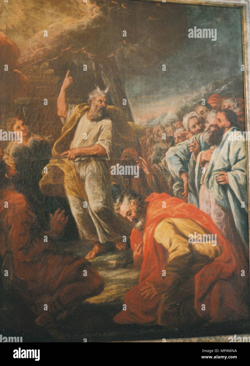 . Kreuzgang im Kloster Ottobeuren - Gott stellt Mose 70 Älteste un die Seite und gibt jedem etwas von dem prophetischen Geist des Mose (Nombres 11,24-25) (1727) . 10 juillet 1999. Jérôme Hau (1679-1745), photographié par Hermetiker Kreuzgangbilder 769 Kloster Ottobeuren - À 66 Banque D'Images