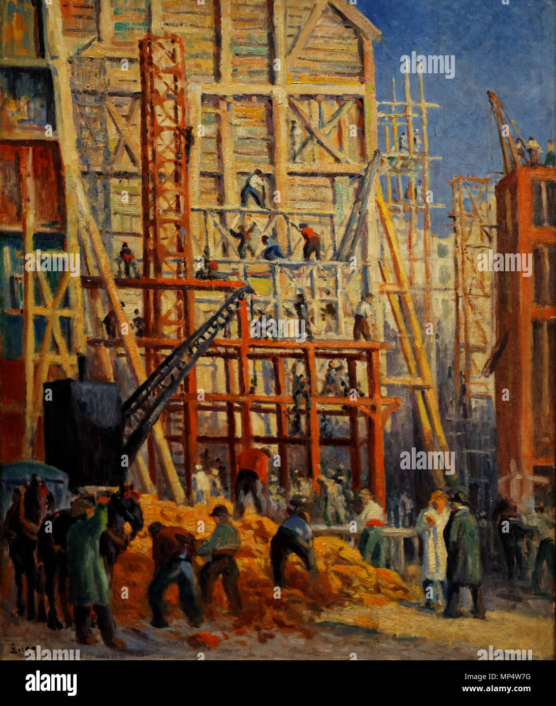 Le chantier. English : Peinture néo-impressionniste ou représentant un chantier de construction. Anglais : néo-impressionniste peinture représentant un chantier de construction. . 1911. 796 Le chantier Banque D'Images