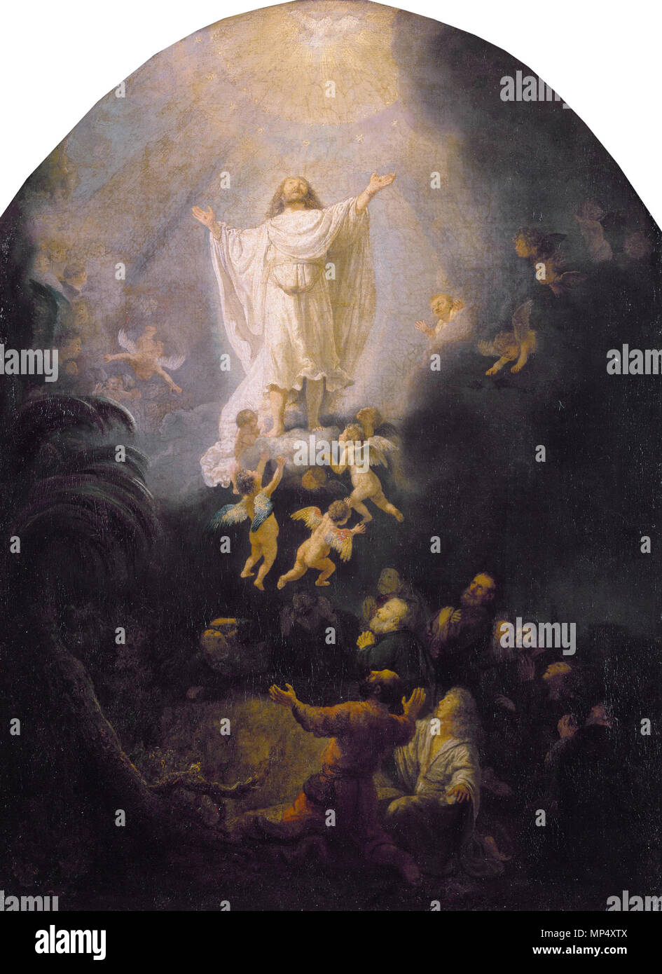 L'Ascension * huile sur toile 93 x 68,7 cm * *signé c.r. : Remb[...]dt f [.]636 l'Ascension, d'après Rembrandt van Rijn Rembrandt 1052 192 Banque D'Images