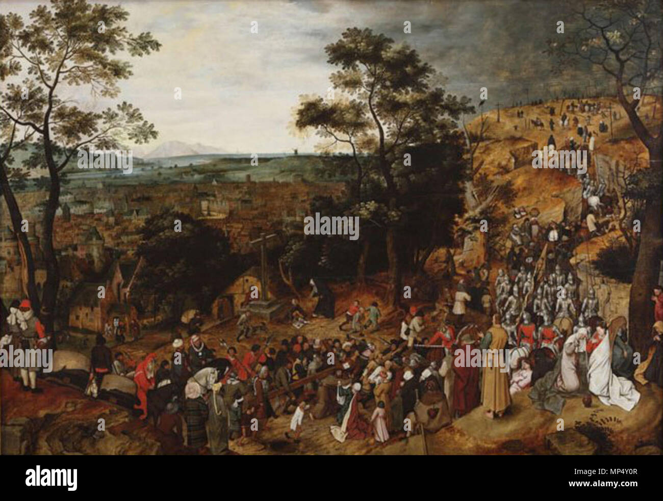 1179 La Procession au Calvaire' par Pieter Brueghel le Jeune, 1602 Banque D'Images
