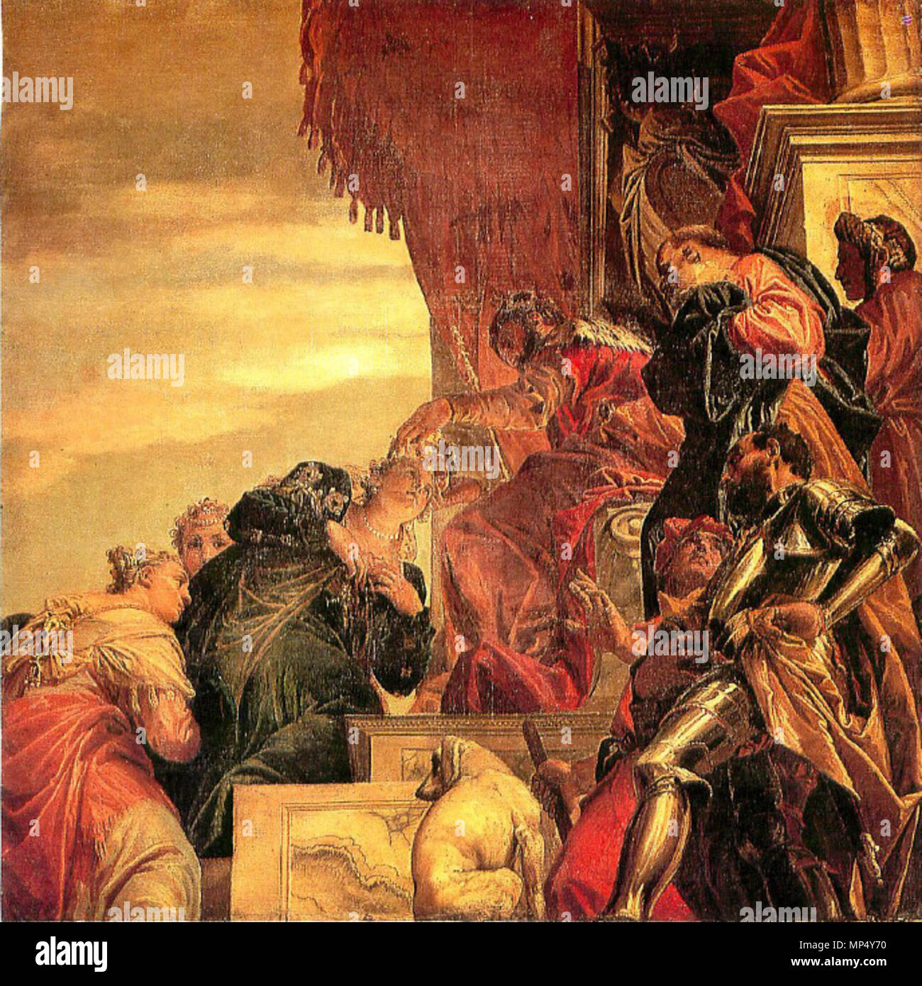 . Italiano : Paolo Veronese - Incoronazione di Ester 1556 - Chiesa di San Sebastiano - Venezia San Sebastiano nom autochtone San Sebastiano Emplacement Venise par 45° 25' 55,2" N, 12° 19' 12" E établi 1546 contrôle d'autorité : Q588559 : 122435361 VIAF RCAC : nr95004652 WorldCat . Paolo Veronese (1528-1588) Nom de naissance Autres noms : Paolo Caliari nom de l'artiste : Paolo Cagliari / Paolo Caliari Description peintre italien Date de naissance/décès 1528 19 avril 1588 Lieu de naissance/décès Venise Vérone lieu Venise, Rome, Padoue contrôle d'autorité : Q9440 : VIAF Banque D'Images