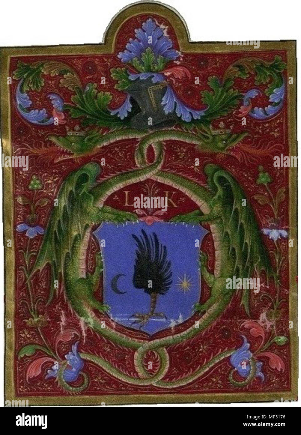 László Kanizsai 756 címere II. Lajos armálisában Banque D'Images