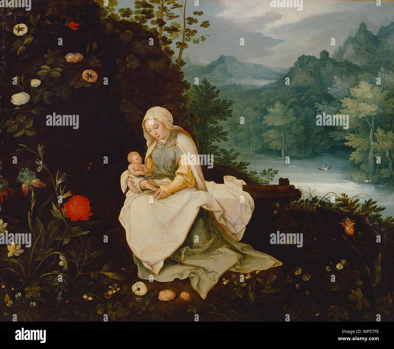 GG 1012 nouveaux : Maria mit einer Landschaft Genre en détail après 1626. 696 Jan Brueghel d. J. 003 Banque D'Images