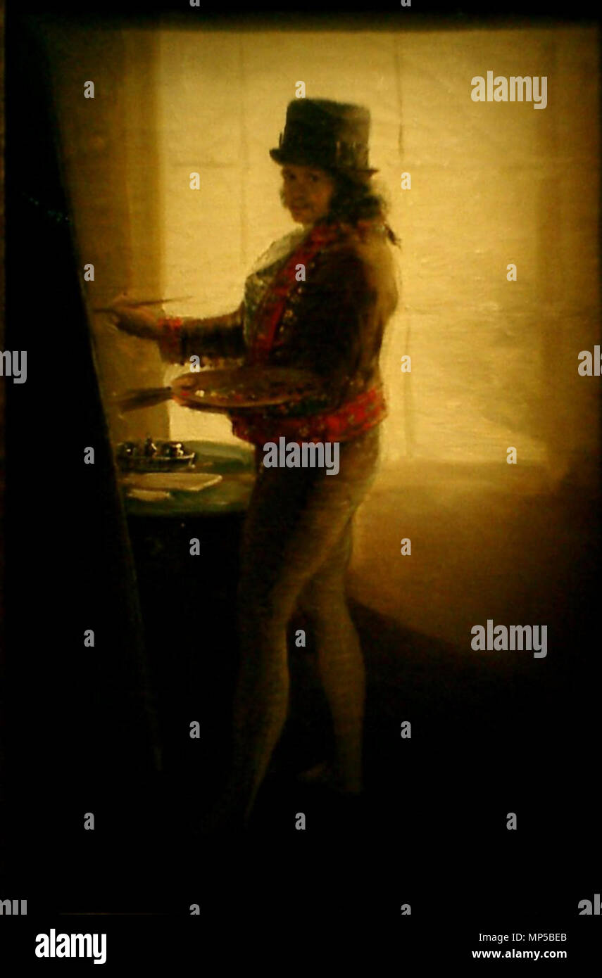 Q3825991 . self-portrait en Studio . circa 1795. 1110 Autoportrait dans l'atelier de Francisco de Goya Banque D'Images