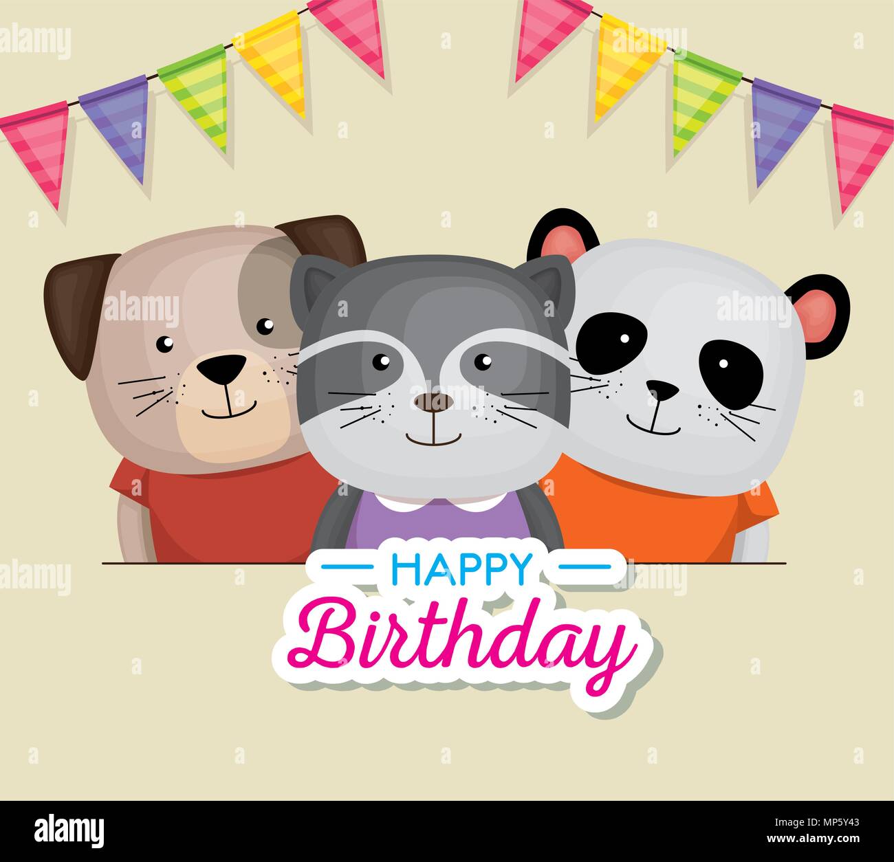 Joyeux Anniversaire Carte Avec Des Animaux Image Vectorielle Stock Alamy Joyeux Anniversaire Carte Avec Des Animaux Image Vectorielle Stock Alamy