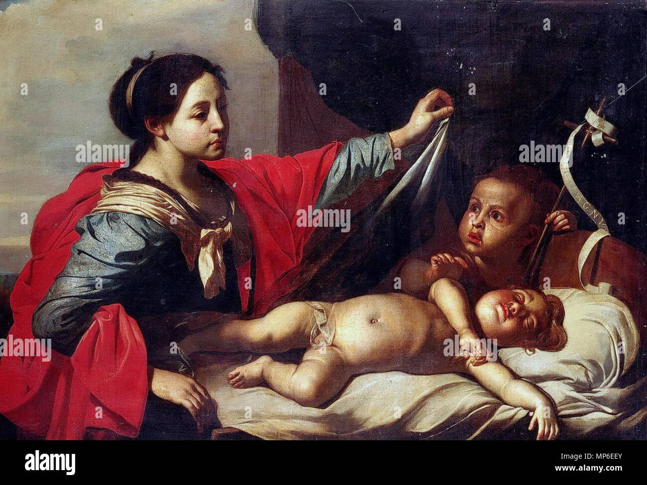 714 Jean-Guillaume Carlier (attribué), Vierge à l'enfant avec saint Jean-Baptiste (Musée des Beaux-Arts, Liège) Banque D'Images 714 Jean-Guillaume Carlier (attribué), Vierge à l'enfant avec saint Jean-Baptiste (Musée des Beaux-Arts, Liège) Banque D'Images