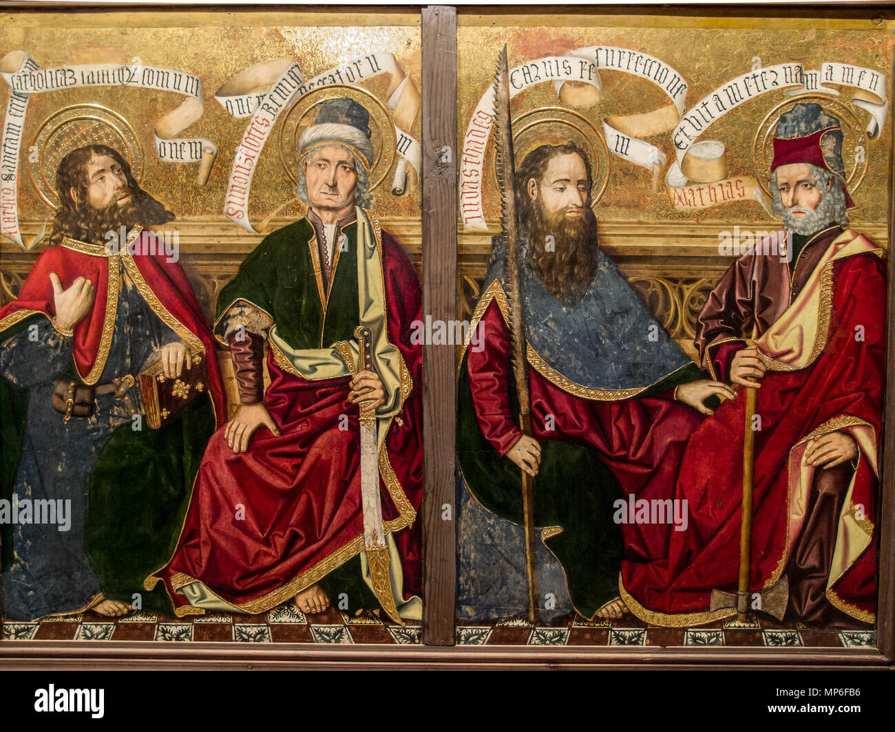 Appareil photo numérique Olympus Los buenos San Mateo, San Simón, Saint Jude y San Matías . Español : La obra muestra, de Izquierda derecha, une a los buenos San Mateo, San Simón, Saint Jude y San Matías. . Entre 1483 et 1487 circa circa. 914 Museo Provincial de Saragosse - PC301789 Banque D'Images Appareil photo numérique Olympus Los buenos San Mateo, San Simón, Saint Jude y San Matías . Español : La obra muestra, de Izquierda derecha, une a los buenos San Mateo, San Simón, Saint Jude y San Matías. . Entre 1483 et 1487 circa circa. 914 Museo Provincial de Saragosse - PC301789 Banque D'Images