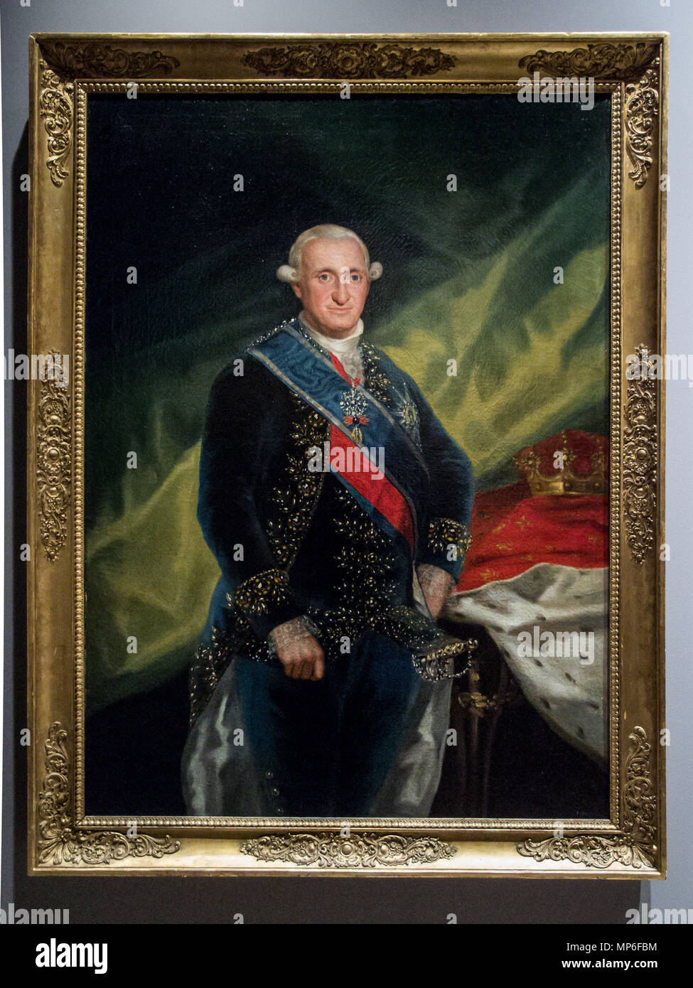 Appareil photo numérique Olympus Retrato del Rey Carlos IV de España . Español : Retrato del Rey Carlos IV de España (1748-1819), que fue Hijo del Rey Carlos III y de la Reina María Amalia de Sajonia. Polski : Portret króla Karola IV Francisca Goi, baletnica portretu z 1789 roku. . 1789. 914 Museo Provincial de Saragosse - PC301840 Banque D'Images