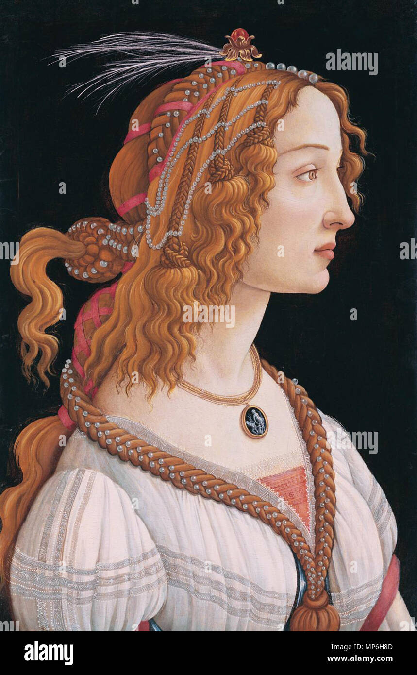 Simonetta Vespucci *nymphe en tempera sur panneau de configuration *81,8 x 54 cm *1480 - 1485 Sandro Botticelli - Portrait d'une jeune femme - WGA2796.jpg 1093 Sandro Botticelli - Portrait d'une jeune femme - WGA2796 Banque D'Images
