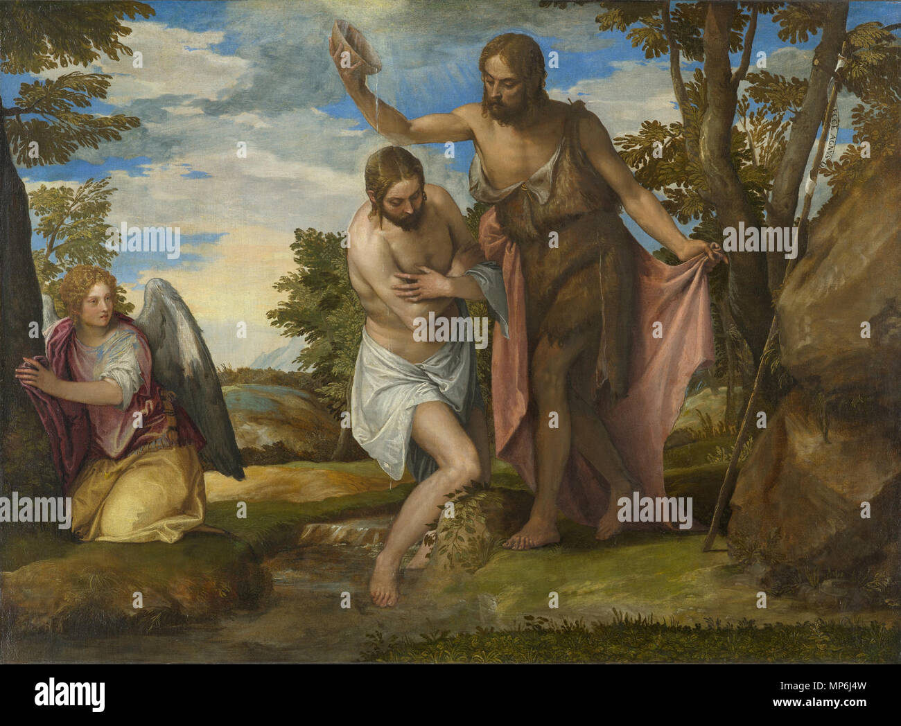 . Anglais : Le Baptême du Christ. Veronese (Paolo Caliari). c. 1550-60. North Carolina Museum of Art via Google Cultural Institute w116.8 x h85.7 cm . circa 1555. Paolo Veronese (1528-1588) Nom de naissance Autres noms : Paolo Caliari nom de l'artiste : Paolo Cagliari / Paolo Caliari Description peintre italien Date de naissance/décès 1528 19 avril 1588 Lieu de naissance/décès Venise Vérone lieu Venise, Rome, Padoue contrôle d'autorité : Q9440 : VIAF 95162605 ISNI : 0000 0001 2096 6716 ULAN : 500021218 RCAC : n79040166 36514554 1168 NLA : WorldCat Le Baptême du Christ - Paolo Véronèse (Ca Banque D'Images