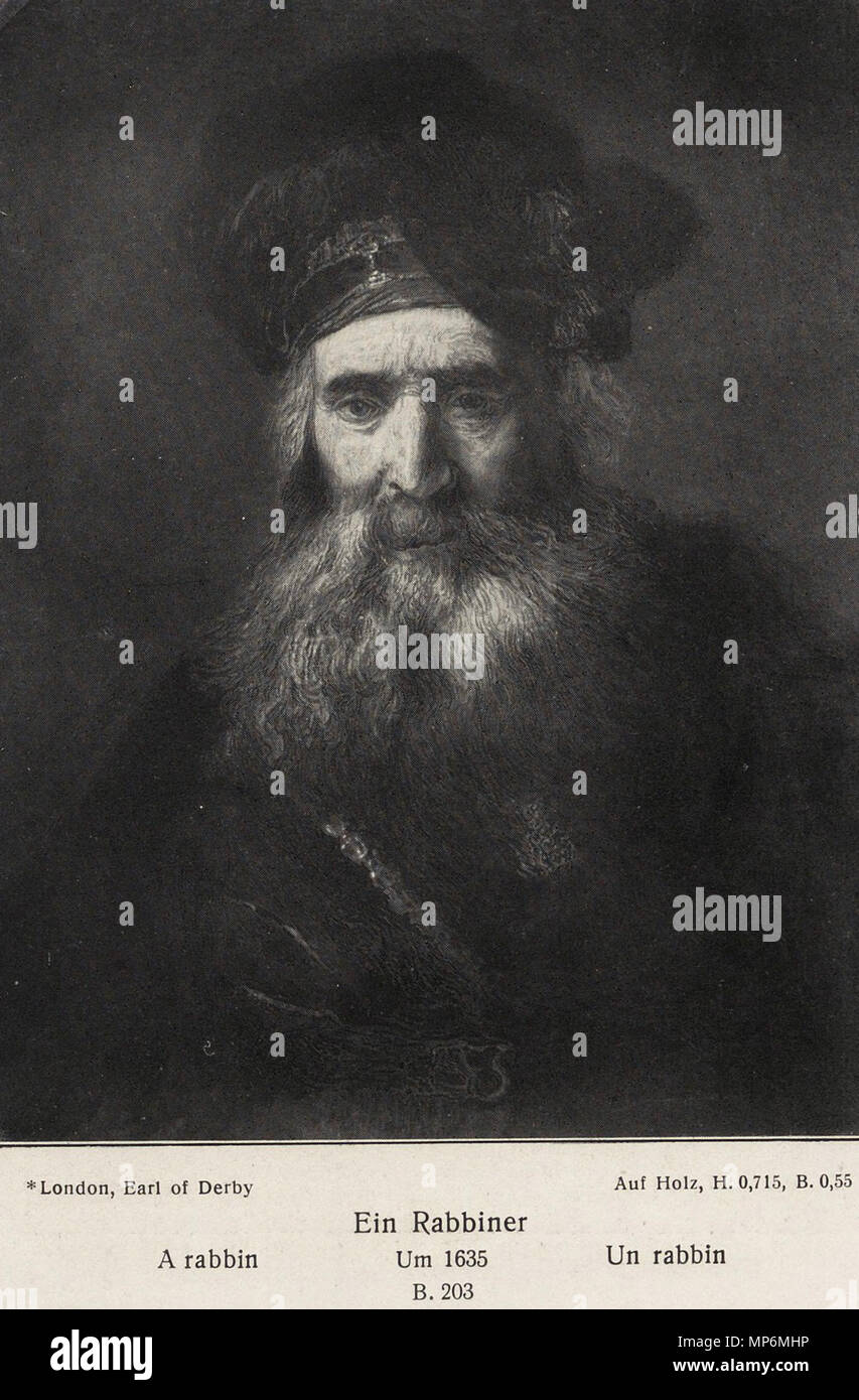 Anglais : Vieil homme avec barbe et turban élevé vers 1635. 1049 Rembrandt - Portrait d'un vieil homme au turban haut Banque D'Images
