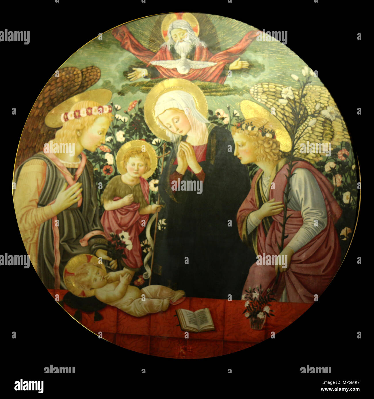 Français : La Vierge, de saint Jean-Baptiste et deux anges adorant l'Enfant Jésus. . 922 Neri di Bicci - La Vierge, Saint Jean Baptiste et deux anges Banque D'Images Français : La Vierge, de saint Jean-Baptiste et deux anges adorant l'Enfant Jésus. . 922 Neri di Bicci - La Vierge, Saint Jean Baptiste et deux anges Banque D'Images