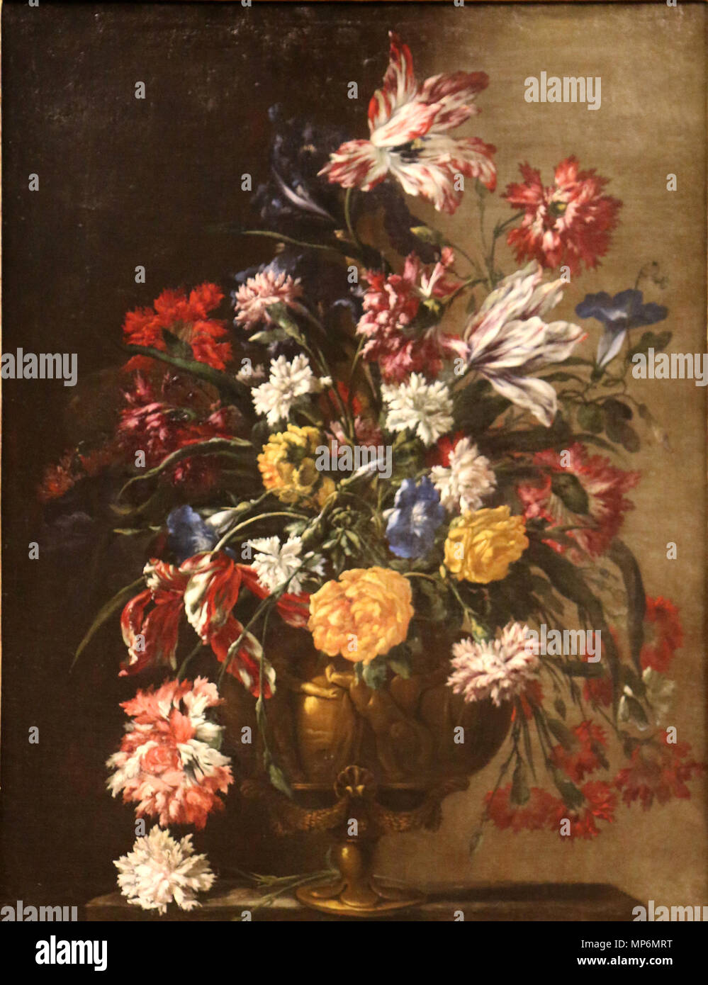English : Fleurs dans un vase . 713 Jean-Baptiste Monnoyer Fleurs dans un vase 1 Banque D'Images
