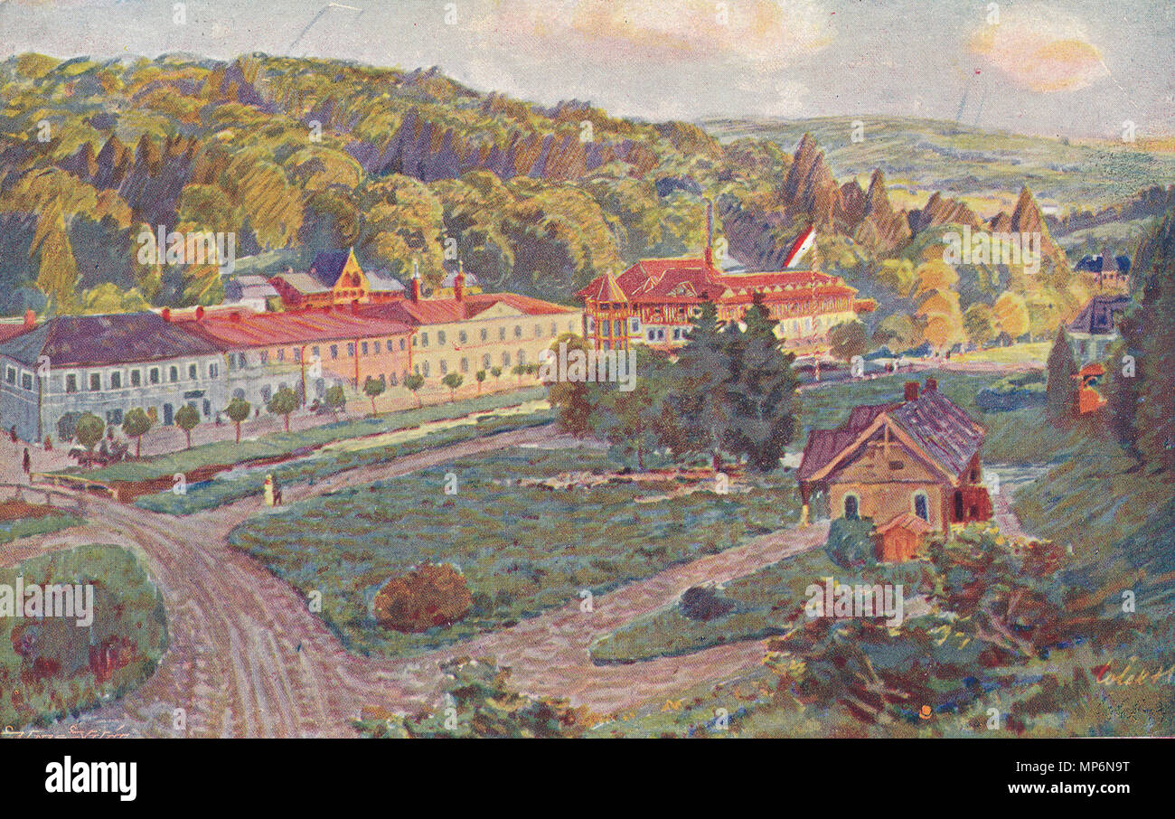 835 Lázně Luhačovice, pohlednice, obraz Stanislava, prošlá poštou 1917 Lolka Banque D'Images