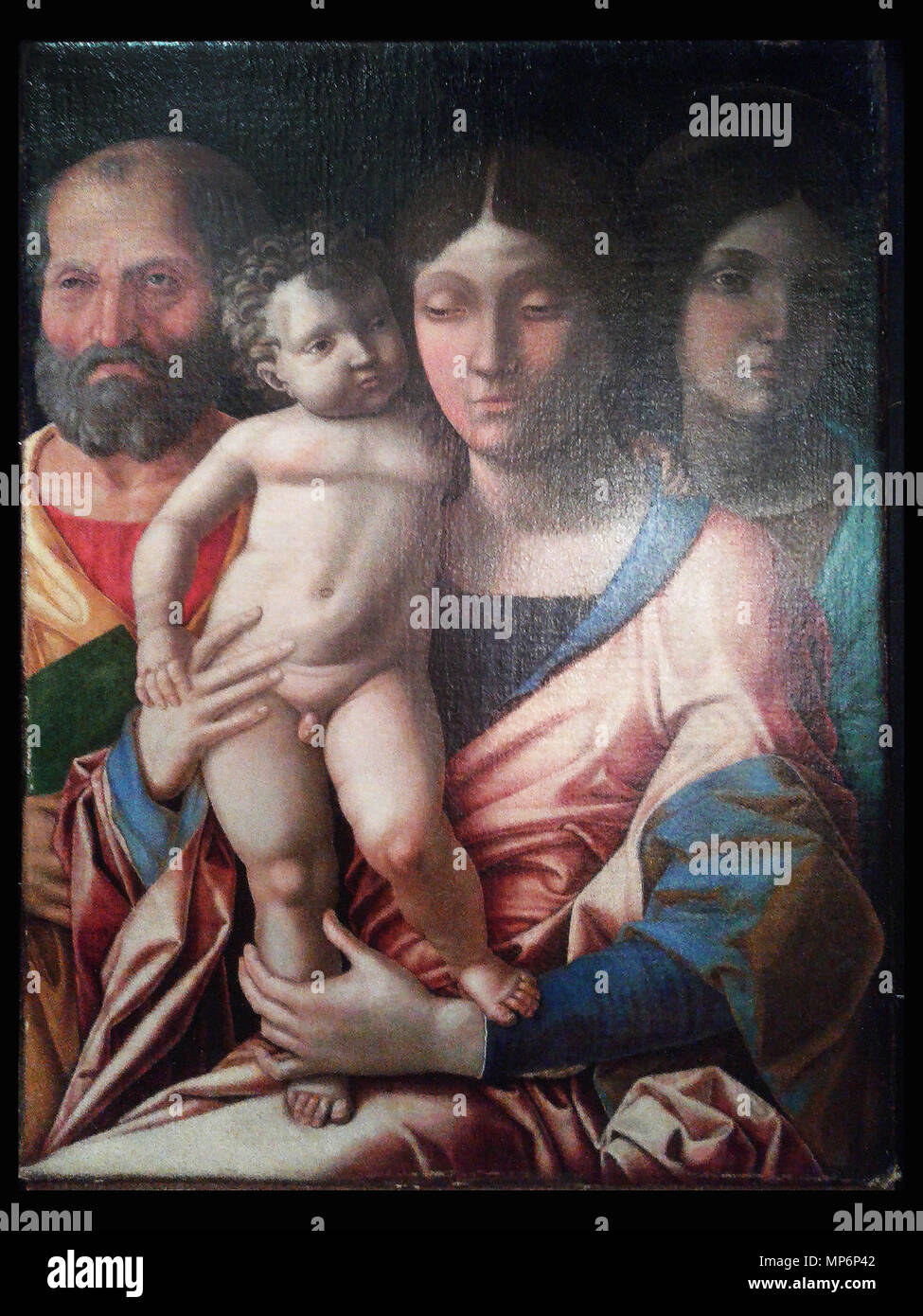. Українська : Мантенья. « Святе між сімейство" (1495) 1505 1. Виставка Врятовані скарби Італії « Національному музеї мистецтв у" ім Богдана Варвари Ханенків.1 (2016) . vers 1495-1505. Andrea Mantegna (1431-1506), peintre et graveur italien Description Date de naissance/décès 1431 13 septembre 1506 Lieu de naissance/décès Isola di Carturo, partie de Piazzola sul Brenta Padoue, lieu de travail de Mantoue Mantoue contrôle d'autorité : Q5681 : VIAF 27084155 ISNI : 0000 0001 2125 1886 ULAN : 500004218 RCAC : n79040004 NLA : 35326758 849 WorldCat Mantegna la Sainte Famille et Marie Madeleine Banque D'Images