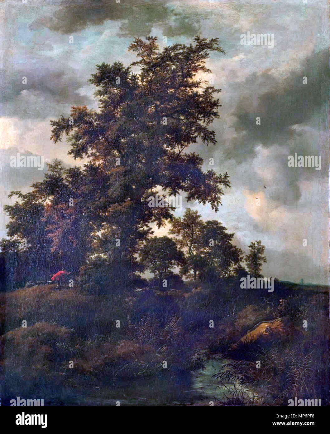 Anglais : fr années 1640. 685 Jacob van Ruisdael - Paysage boisé avec une chasse Banque D'Images