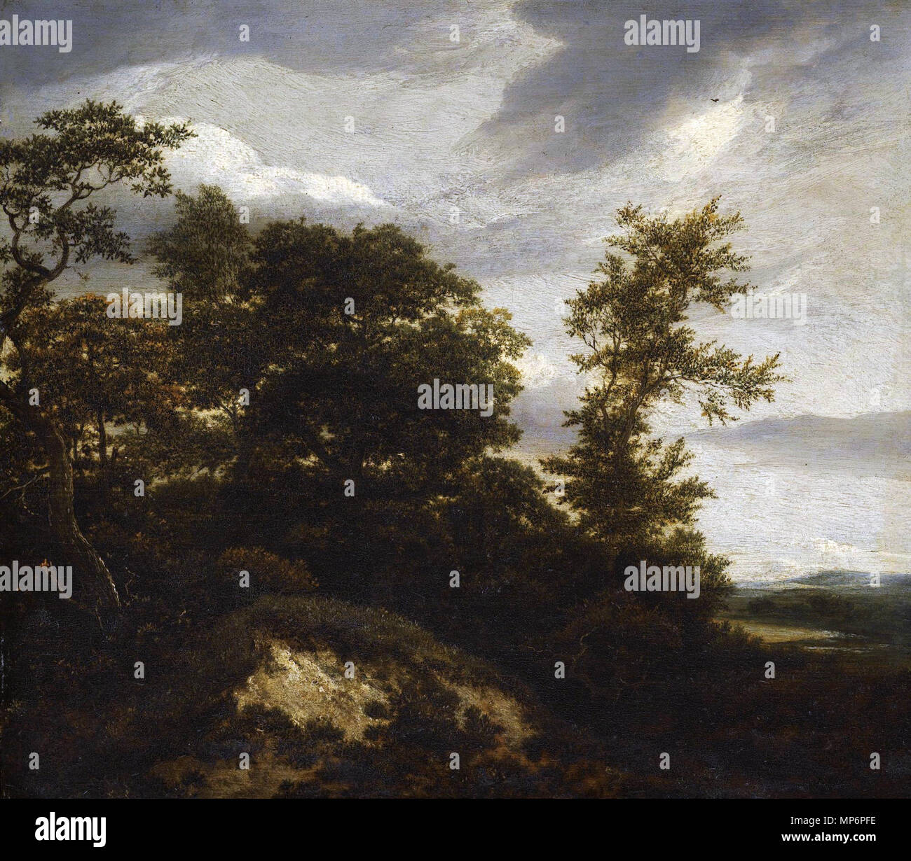 Anglais : paysage de dunes boisées après 1648. 685 Jacob van Ruisdael - paysage de dunes boisées Banque D'Images