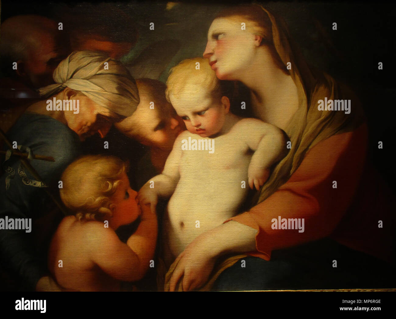 . English : Lubin Baugin : Vierge à l'Enfant avec sainte Élisabeth et saint Jean-Baptiste. Collection privée. 17e siècle. Lubin Baugin Lubin Baugin 828 Vierge Enfant (rognée) Banque D'Images . English : Lubin Baugin : Vierge à l'Enfant avec sainte Élisabeth et saint Jean-Baptiste. Collection privée. 17e siècle. Lubin Baugin Lubin Baugin 828 Vierge Enfant (rognée) Banque D'Images