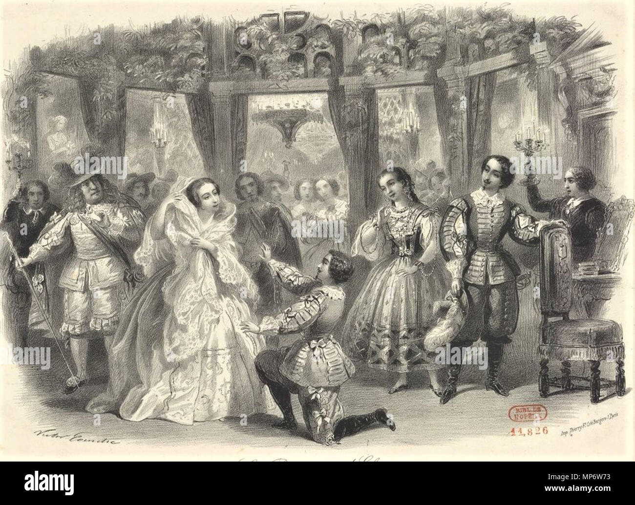 . Anglais : illustration d'une scène de l'Acte 3 de l'opéra d'Ambroise Thomas Le roman d'Elvire . 1860. Victor Coindre (1816-1893) 798 Le roman d'Elvire, Acte 3 Banque D'Images