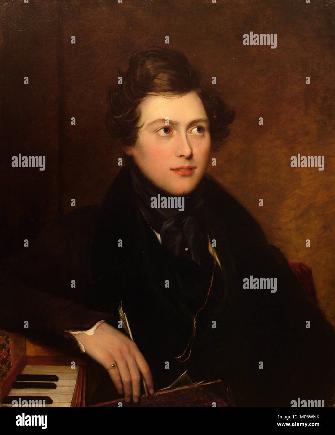 . Anglais : Portrait de William Sterndale Bennett (1816-1875) . vers 1830. Thomas Henry Gregg (d.1872) (à l'origine téléchargé sur en.wikipedia.org par utilisateur:En Mathphy) 1269 William-Sterndale-Bennett-1830-Thomas-Henry-Gregg Banque D'Images