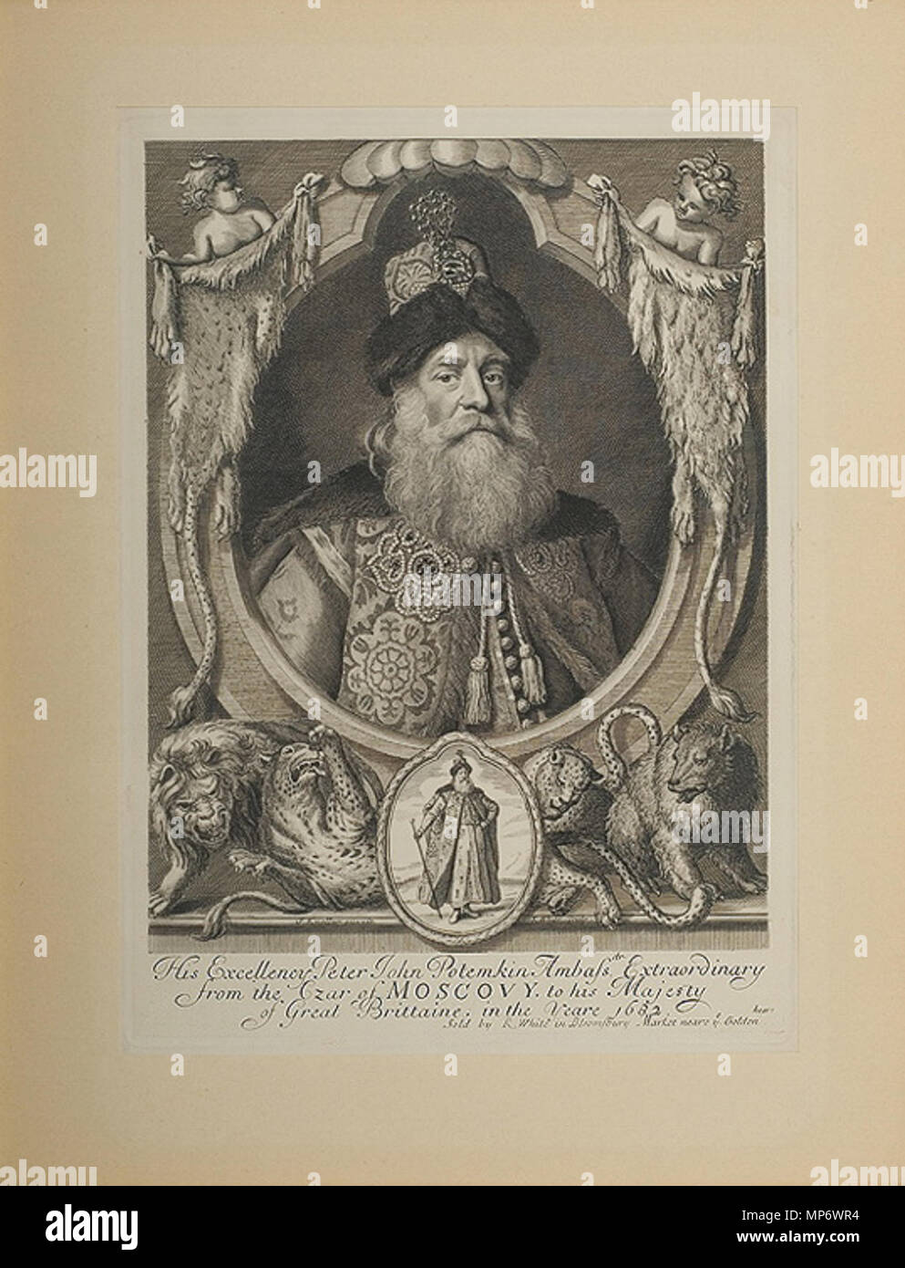 . Изображен(а) : Потемкин Петр Иванович Автор : Роберт Вайт (Уайт) надпись : son Excellence Peter John Ambass Potemkine.dr / extraordinaire de l'empereur de Romanov au, à son tyMajes / de grande Brittaine. Dans l'année 1682. : - Vendu par R. White à Bloomsbury vous nearz marché or / coeur . 17-18 siècle. Robert White (après) Sir Godfrey Kneller 1037 R.blanc après G.Kneller - Portrait de P.Potemkin (page) Banque D'Images