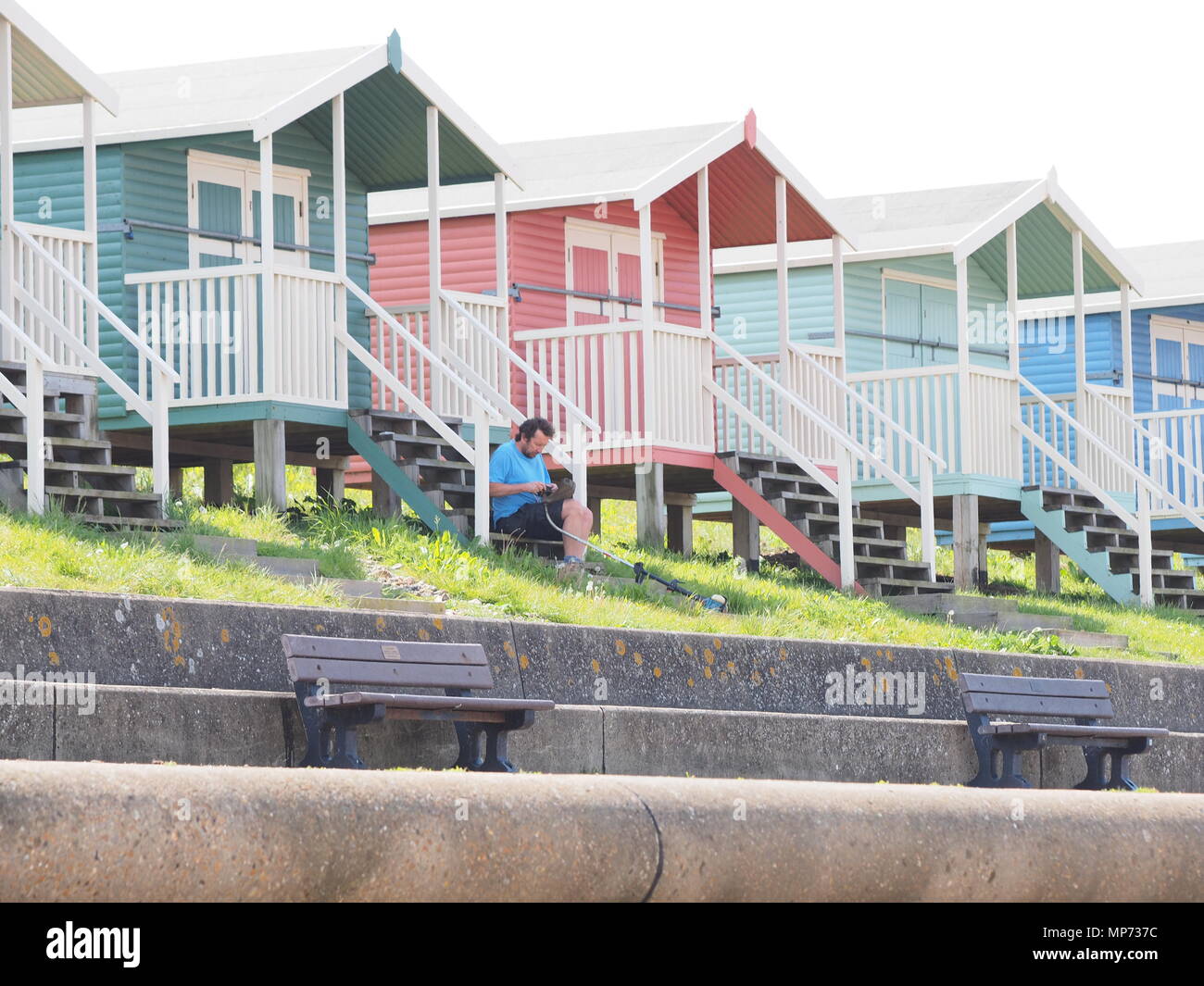 Minster sur mer, Kent, UK. 21 mai, 2018. Météo France : un après-midi chaud et ensoleillé à Minster sur mer, Kent. Credit : James Bell/Alamy Live News Banque D'Images