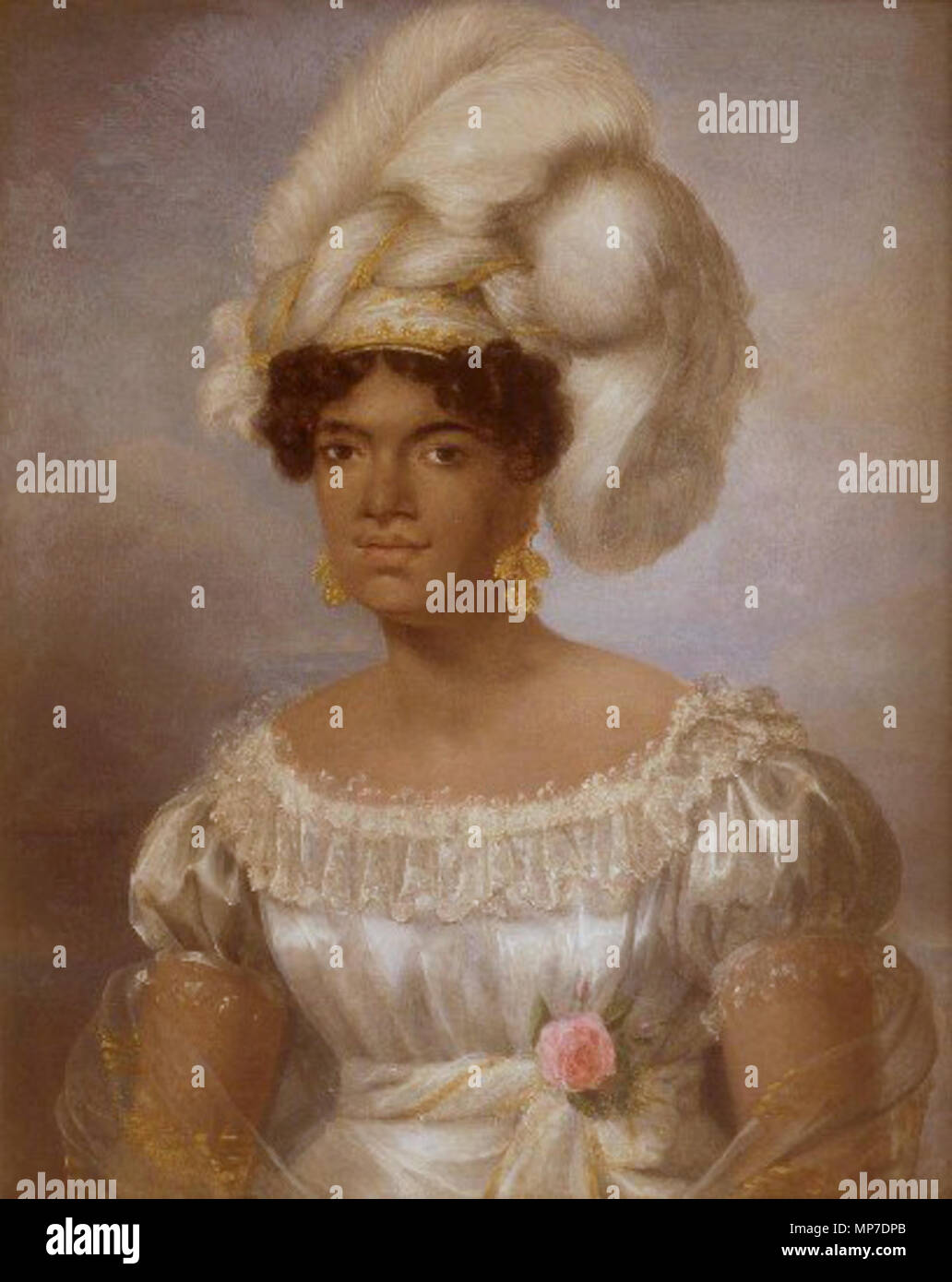 . Portrait de la Reine : anglais Kamāmalu. Ce portrait est en grande galerie du Palais Iolani. . Juin 1824. 756 Kamamalu, portrait à l'Iolani Palace Banque D'Images