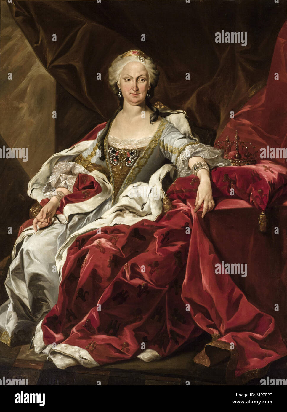 La Reina Isabel de Farnesio. Español : Retrato de la Reina Isabel de  Farnesio (1692-1766), que fue la segunda esposa del Rey Felipe V de España.  Obra Esta es una copia anónima