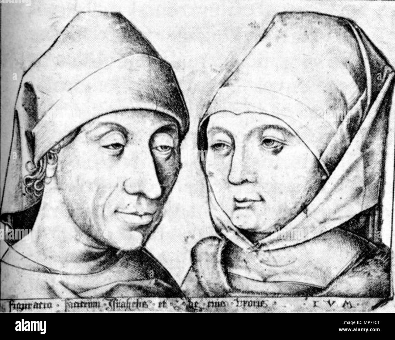 L'artiste et sa femme Ida vers 1490. 677 van Meckenem Israhel le jeune - l'artiste et sa femme Ida - WGA14731 Banque D'Images