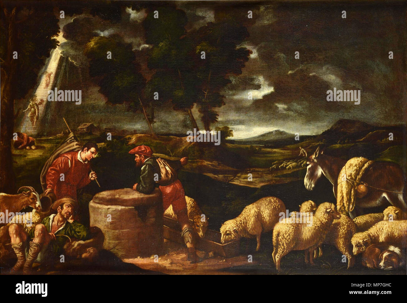 Jacob en el Pozo. Español La obra représen al patriarca Jacob, que