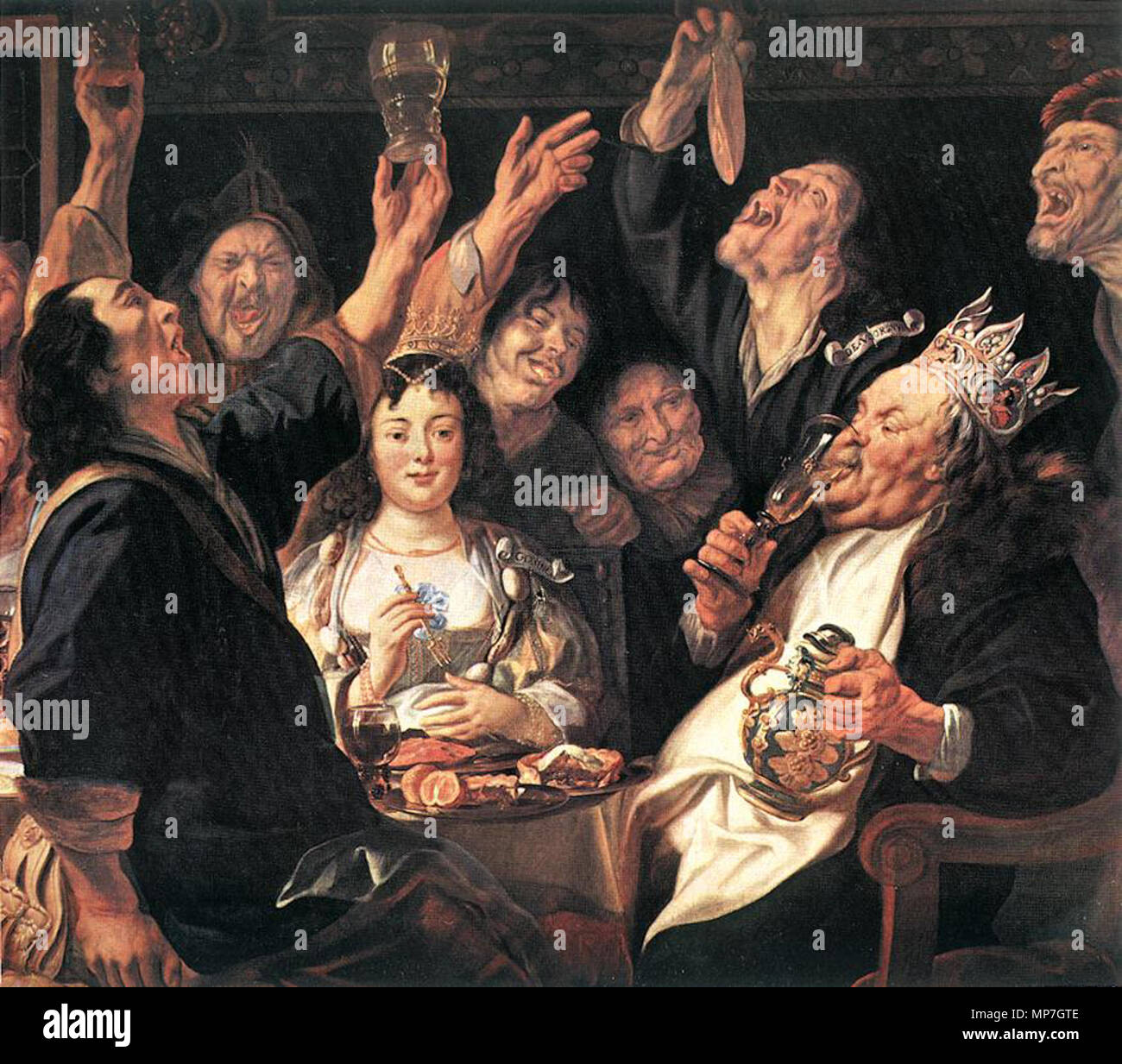 Le Bean King (détail) vers 1655. 683 Jacob Jordaens - Le Bean King (détail) - WGA11979 Banque D'Images