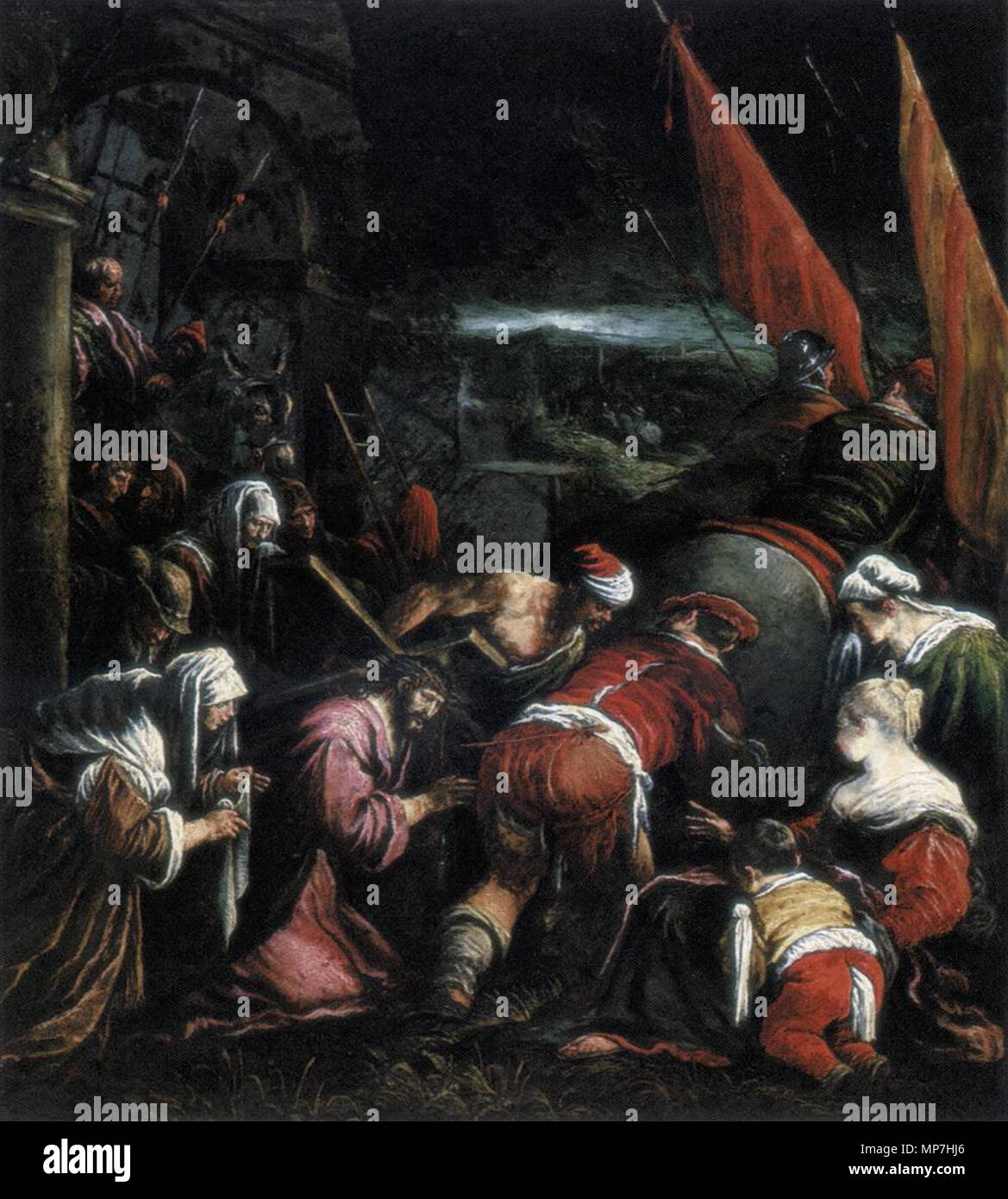 Le chemin du Calvaire 1575. 686 Jacopo Da Ponte - Le chemin du Calvaire - WGA01449 Banque D'Images